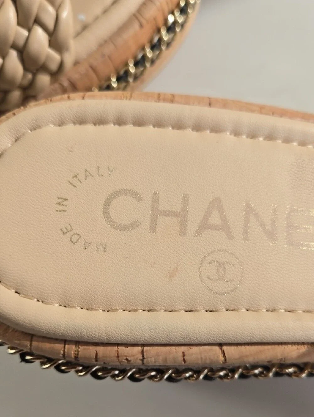 CHANEL beige braided